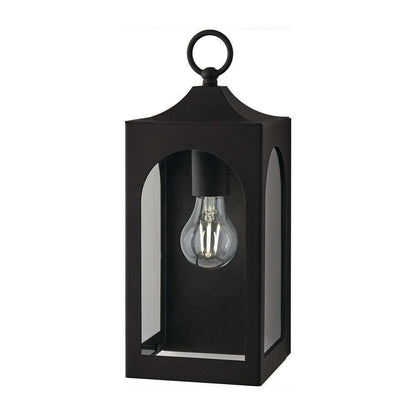 Hampton Bay Tremont 1-Light Black Outdoor Wall Light Fixture with Clear Glass