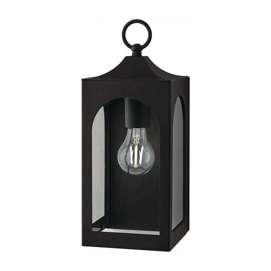 Hampton Bay Tremont 1-Light Black Outdoor Wall Light Fixture with Clear Glass