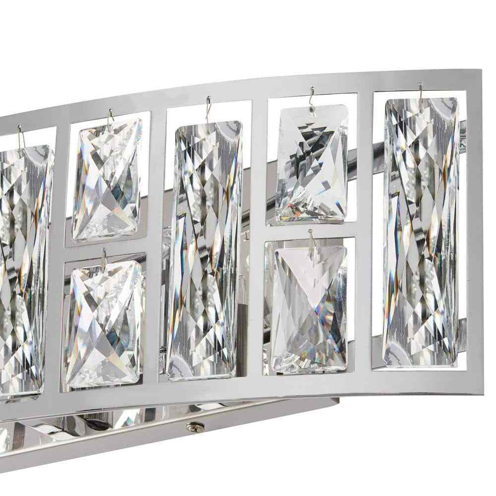 Home Decorators Kristella 24 in. 5-Light Chrome Vanity Light w/ Crystal Shade