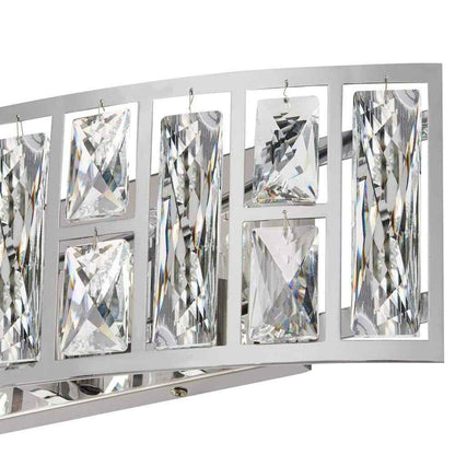 Home Decorators Kristella 24 in. 5-Light Chrome Vanity Light w/ Crystal Shade