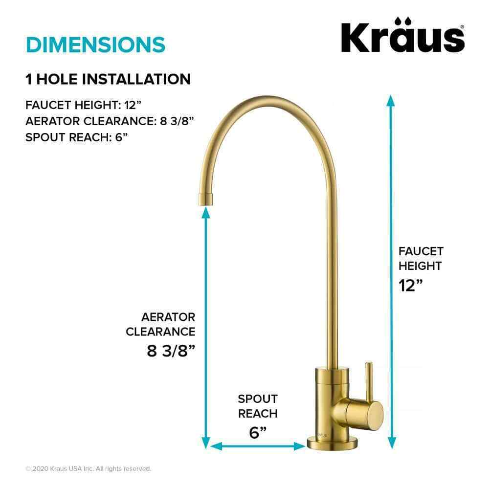 KRAUS Purita Single Handle 100% Lead-Free Beverage Faucet in Brushed Brass