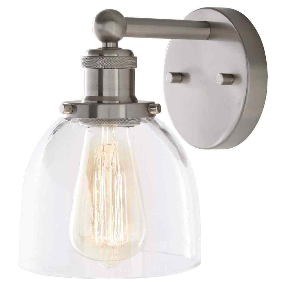 Home Decorators Evelyn Brushed Nickel Modern Industrial Indoor Wall Sconce