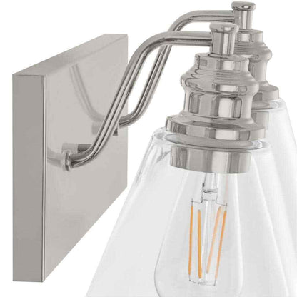 Hampton Bay Manor 15.3 in. 2-Light Polished Nickel Bathroom Vanity Light