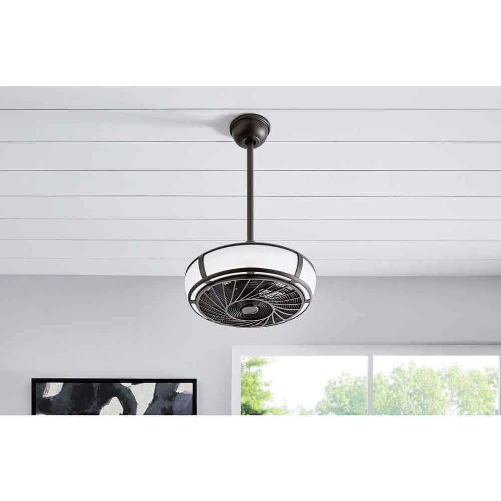 Home Decorators Tuilene 21 in. Integrated LED Espresso Bronze Ceiling Fan