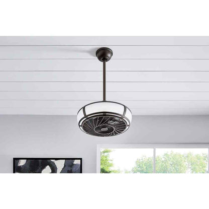 Home Decorators Tuilene 21 in. Integrated LED Espresso Bronze Ceiling Fan
