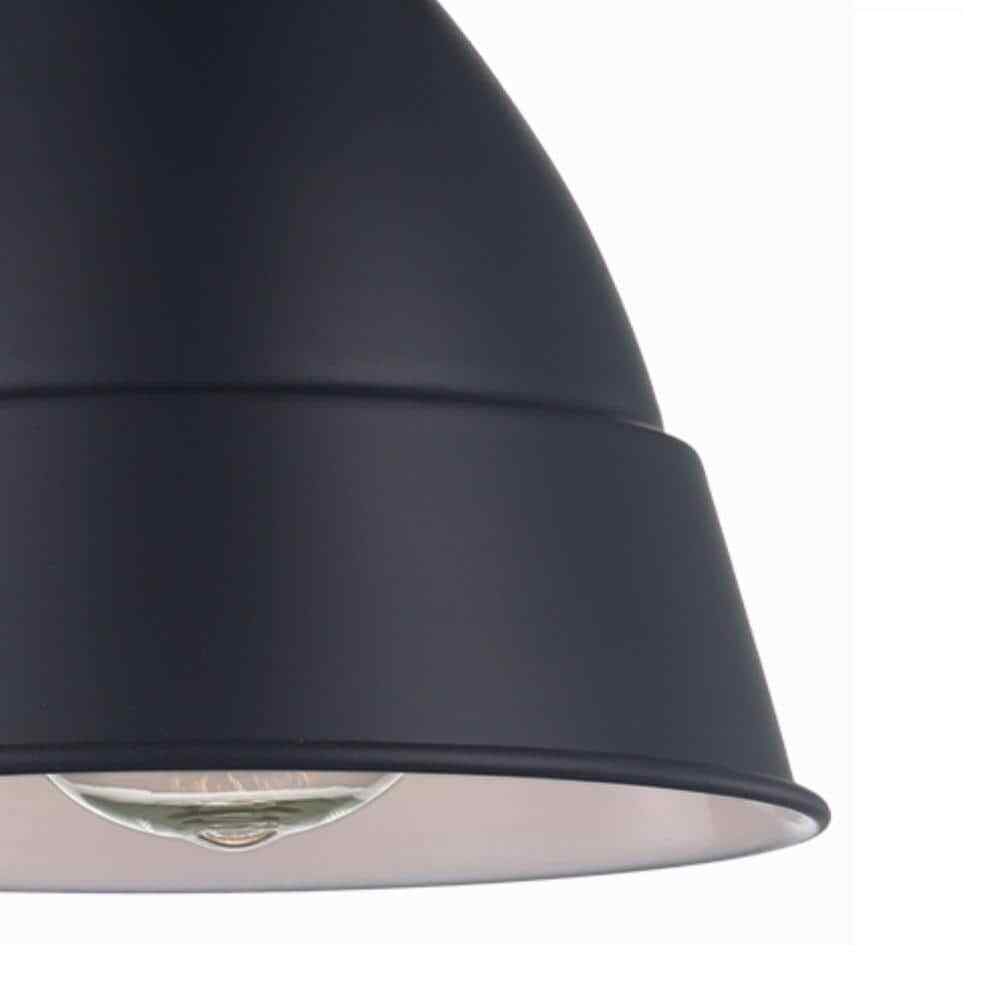 Monteaux Lighting 7 in. Monteaux 1-Light Black Semi-Flush Ceiling Light Fixture