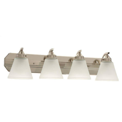 Hampton Bay Tavish 30 in. Brushed Bathroom Vanity Light w/ Frosted Glass Shade