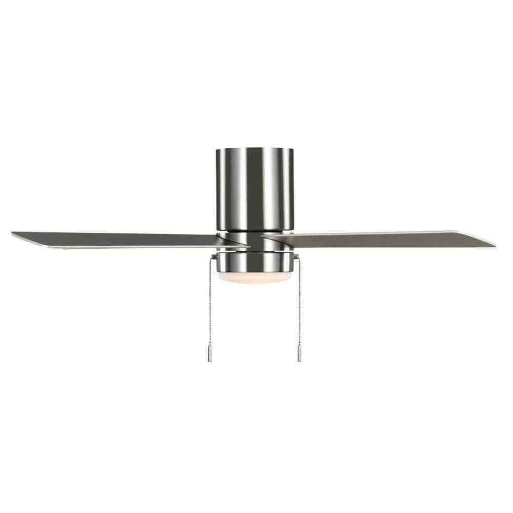 Hampton Bay Scenic 52 in. LED Indoor Brushed Nickel Hugger Ceiling Fan