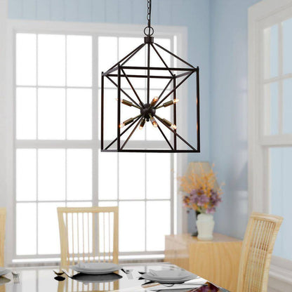 LAZZUR Touques 16 in. 8-Light Modern Matte Oil Rubbed Bronze Pendant