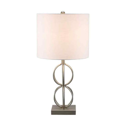 Monteaux Lighting 23 in. Pewter Indoor Table Lamp with Fabric Shade RS2110003