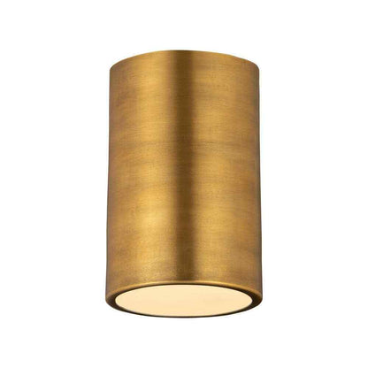 Harley 5 in. 1-Light Rubbed Brass Flush Mount Ceiling Light Fixture 2302F1-RB