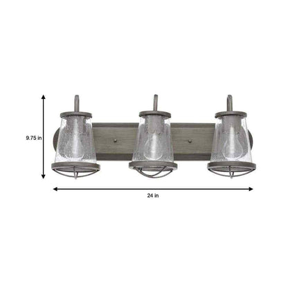 Home Decorators Georgina 24 in. 3-light Weathered Iron Industrial Indoor Vanity