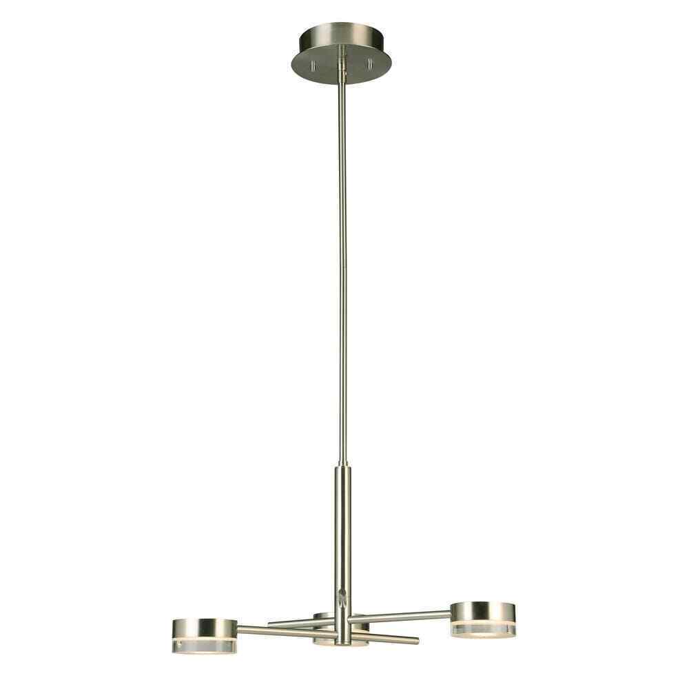 Eglo Transton 3-Light Brushed Nickel Integrated LED Chandelier