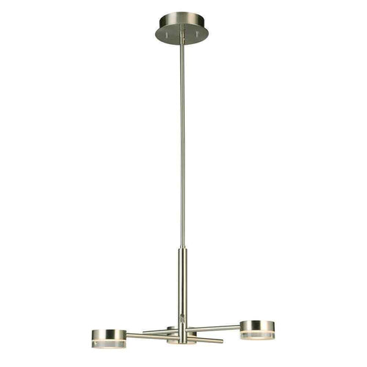Eglo Transton 3-Light Brushed Nickel Integrated LED Chandelier
