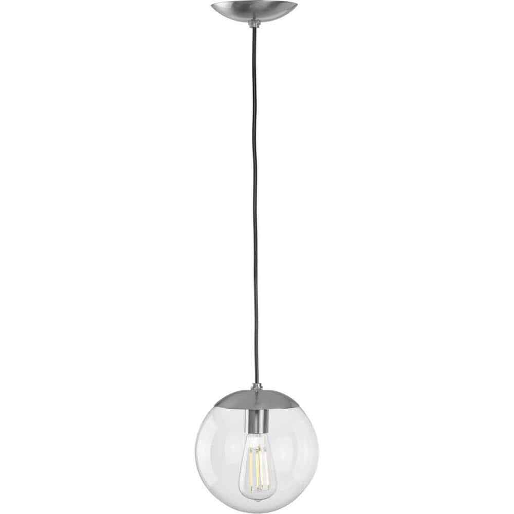 Progress Lighting Atwell 1-Light Brushed Nickel Small Pendant Hanging Light