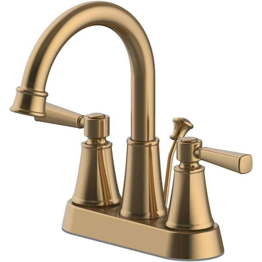 Glacier Bay Melina 4" Centerset 2-Handle High-Arc Bathroom Faucet in Matte Gold