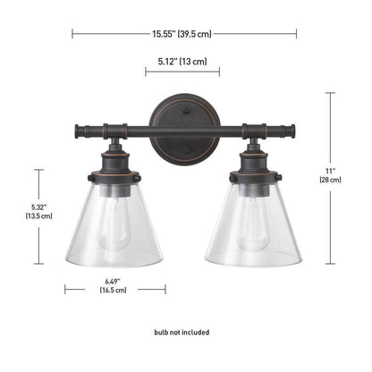 Globe Electric Parker 2-Light Oil Rubbed Bronze Vanity Light