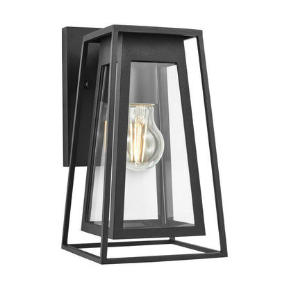Home Decorators Bailey 11 in. Small Modern 1-Light Black Double Frame Outdoor