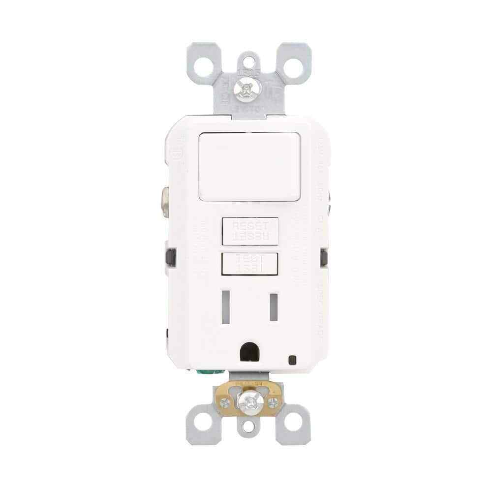 Leviton 15 Amp 125-Volt Combo Self-Test Tamper-Resistant GFCI Outlet, white