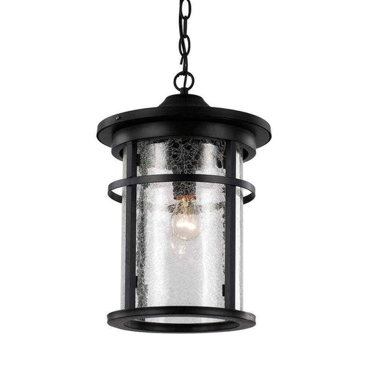 Bel Air Lighting Avalon 9 in.Black Hanging Outdoor Pendant Light Fixture