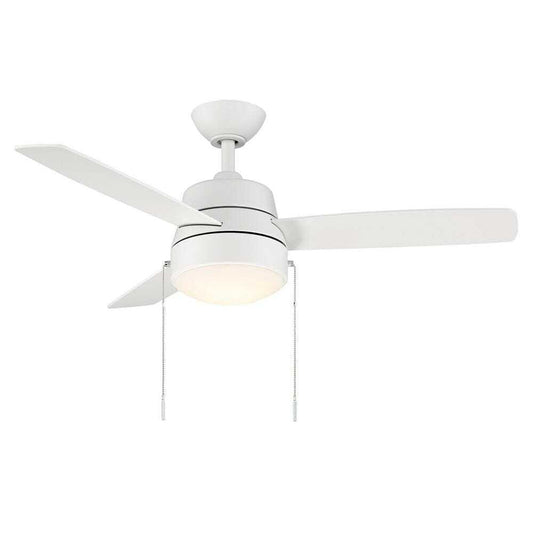 Hampton Bay Caprice 44 in. Integrated LED Indoor Matte White Ceiling Fan