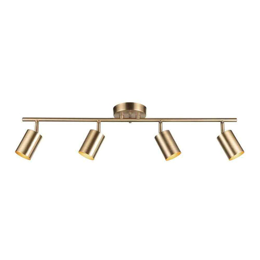 Globe Electric Pratt 30 in. 4-Light Matte Brass Track Lighting 59822