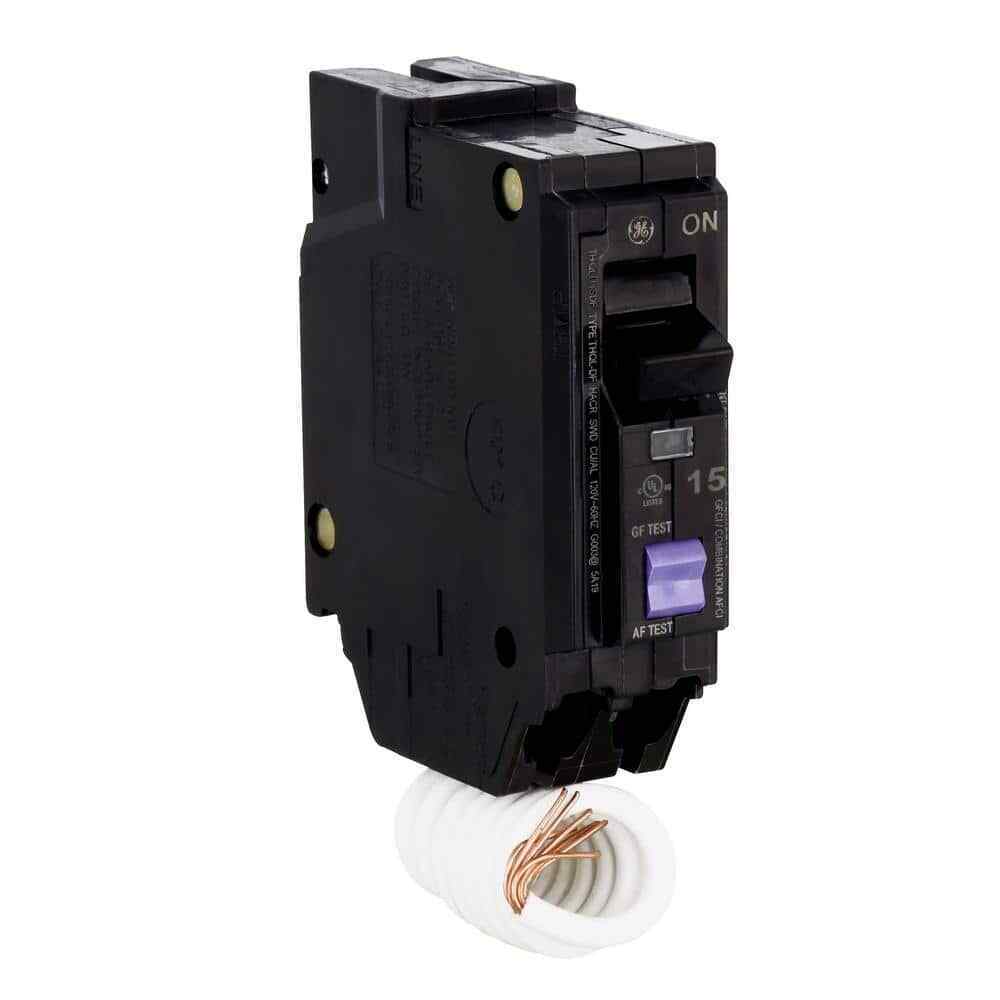 GE Q-Line 15 Amp Single-Pole Dual Function Arc Fault/GFCI Breaker THQL1115DFP