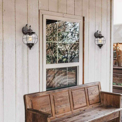 LNC 1-Light Bronze Industrial Wall Sconce Coastal Interior/Exterior Wall Sconce