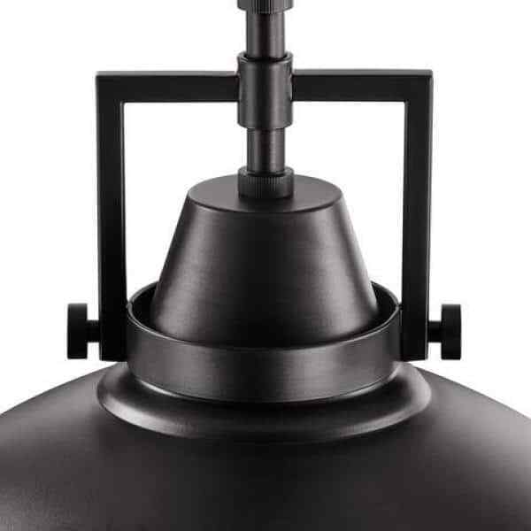 Hampton Bay Wilhelm 12 in. 1-Light Black Semi-Flush Mount DC-C4927-12 BK