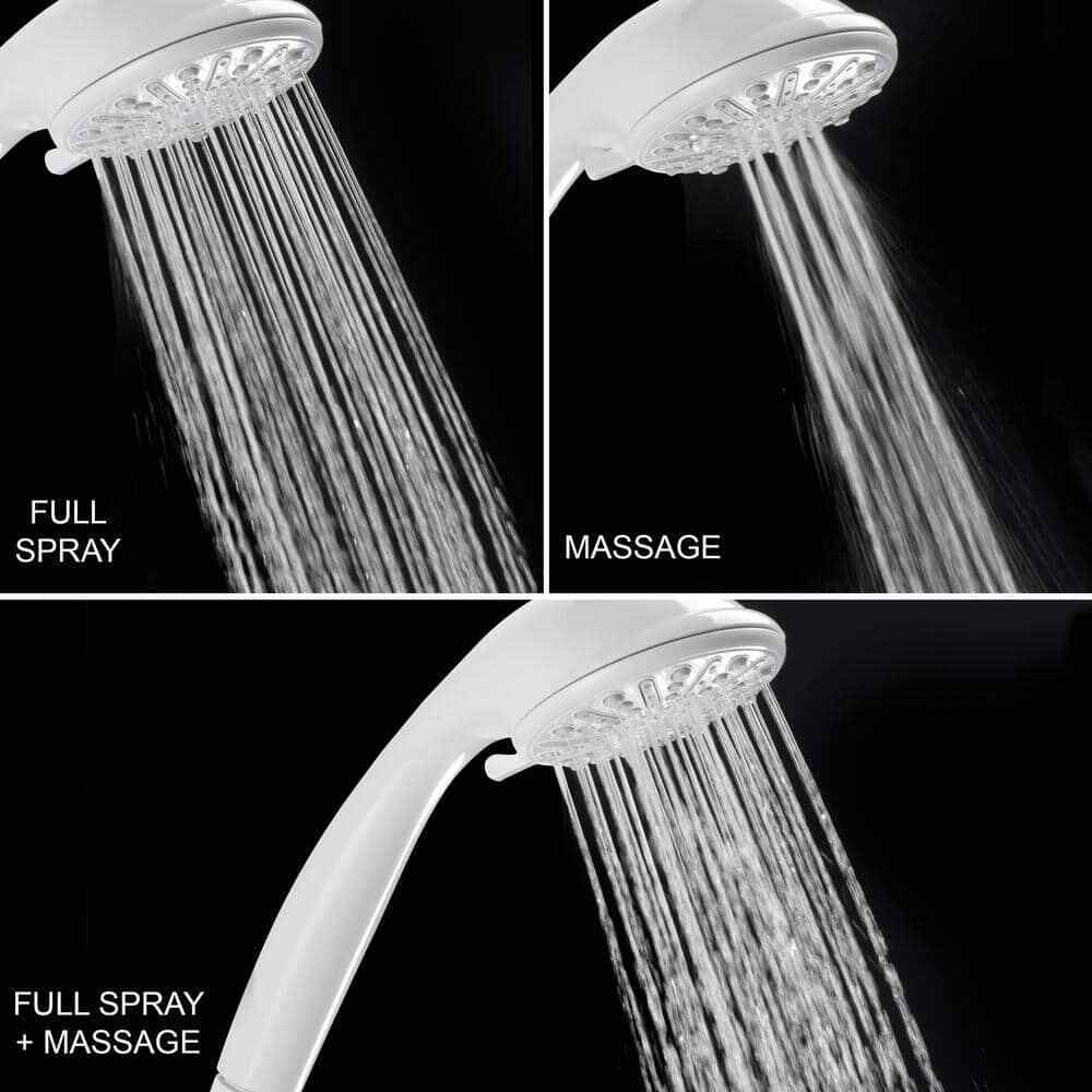 Glacier Bay 3-Spray Wall Mount Handheld Shower Head 1.8 GPM in White 8467000HC