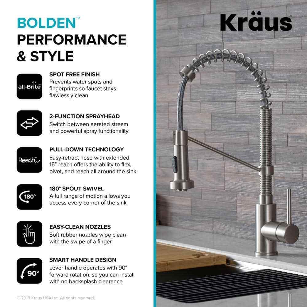KRAUS Bolden Single-Handle Pull-Down Sprayer Kitchen Faucet