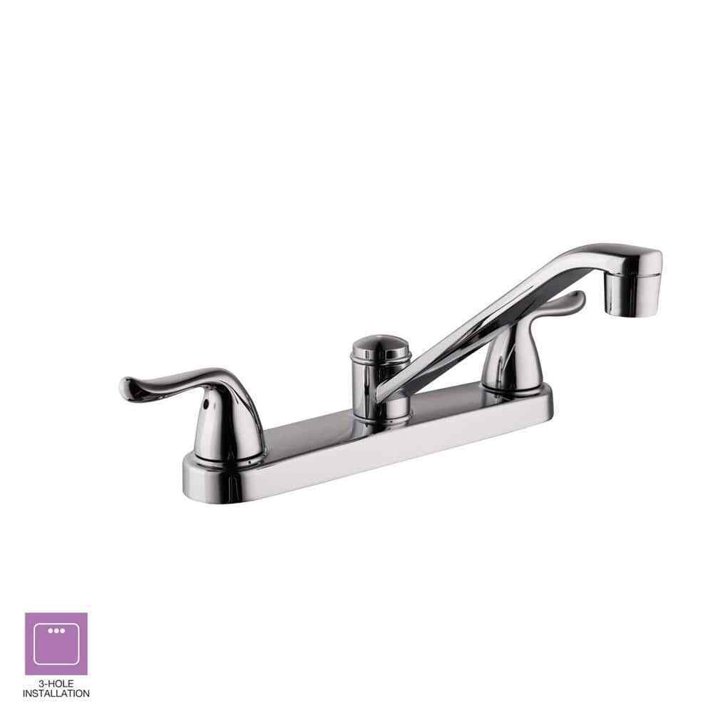 Glacier Bay Constructor 2-Handle Standard Kitchen Faucet in Chrome HD67099-0B01