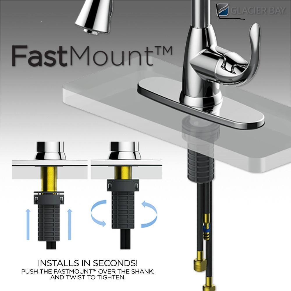 Glacier Bay Sadira Single-Handle Pull-Down Sprayer Kitchen Faucet in Matte Gold