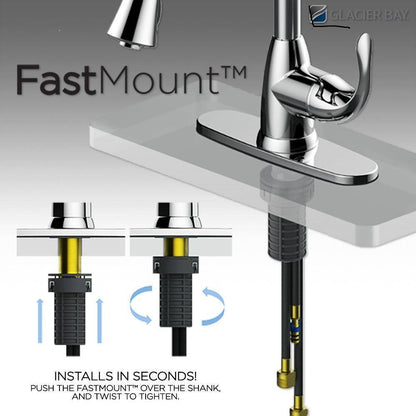Glacier Bay Sadira Single-Handle Pull-Down Sprayer Kitchen Faucet in Matte Gold