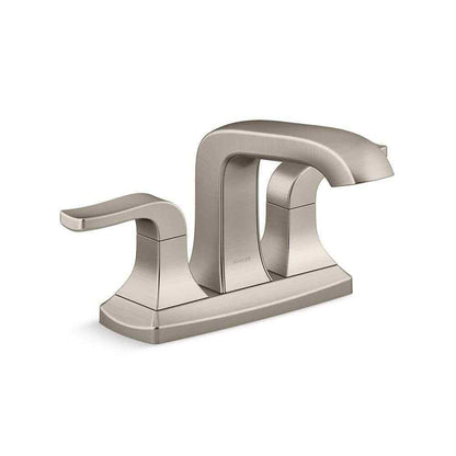 KOHLER Rubicon 4 in. Centerset Double Handle Bathroom Faucet in Brushed Nickel