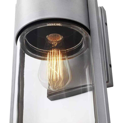 Hampton Bay Kempster 14 in. Modern Brushed Nickel Modern Outdoor Cylinder Light