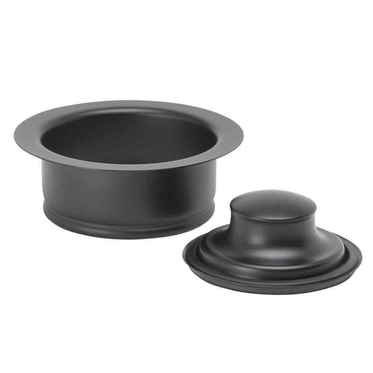 Glacier Bay Garbage Disposal Rim+Stopper, Stainless steel w/ matte black finish