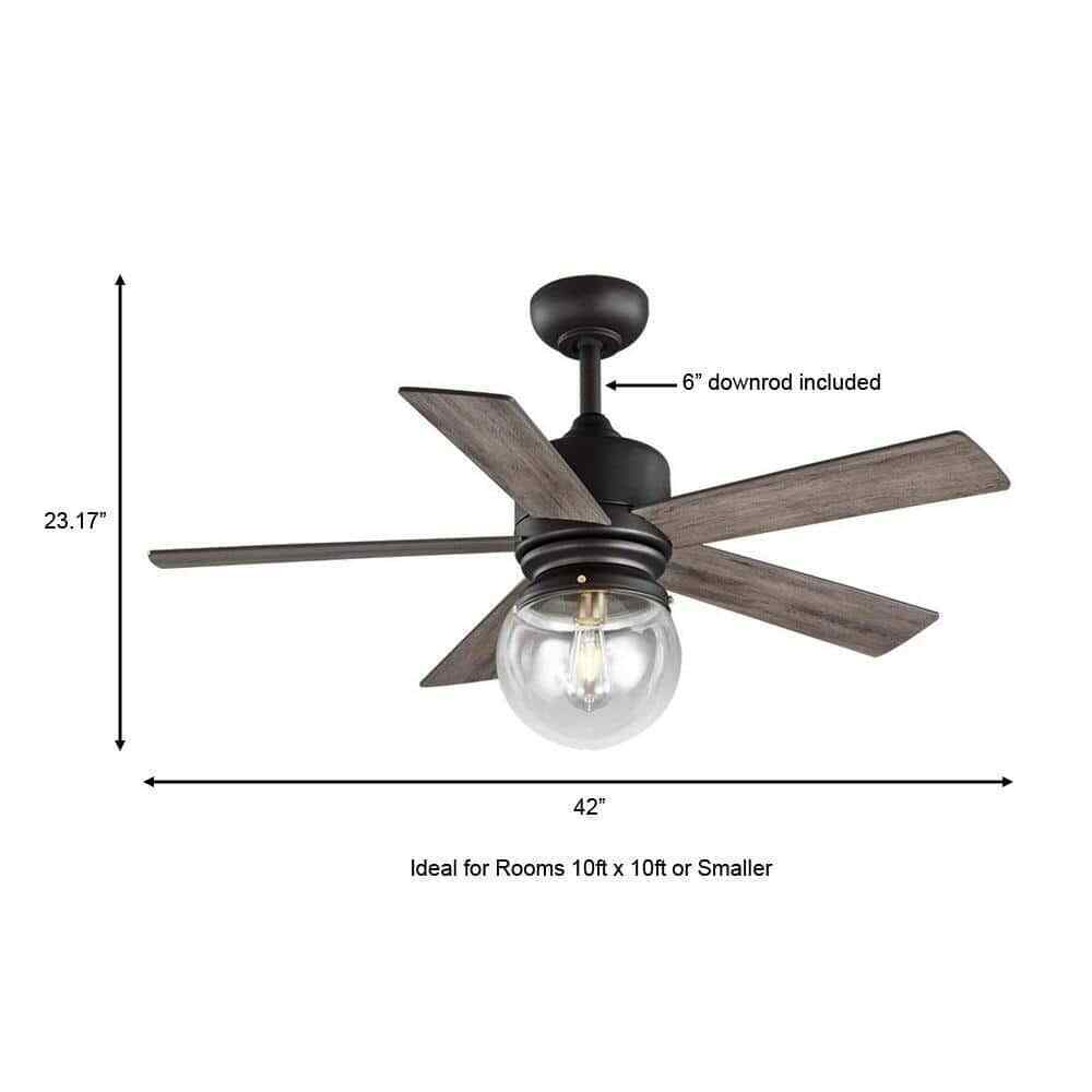 Home Decorators Amelia 42 in.97 Indoor Bronze Downrod Ceiling Fan with Light Kit