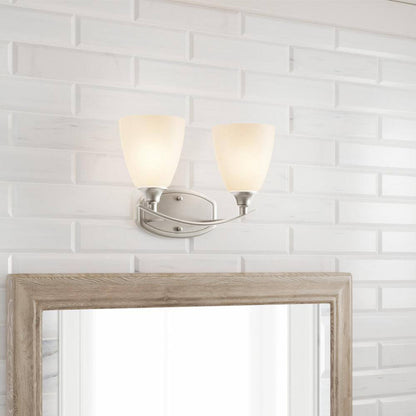 Home Decorators Stansbury Collection 2-Light Brushed Nickel Vanity Light