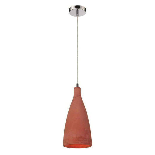 Transglobe 1-Light Rust Bohemian Mini Pendant Light with Concrete Shade