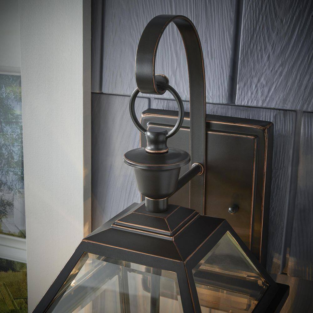 Home Decorators Glenneyre 2-Light Espresso Bronze Hardwired Outdoor Wall Sconce