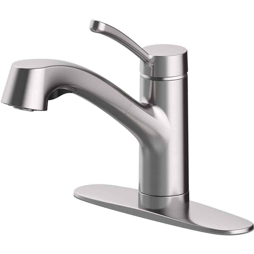 Glacier Bay McKenna 1-Handle Pull Out Sprayer Kitchen Faucet in Stainless Steel