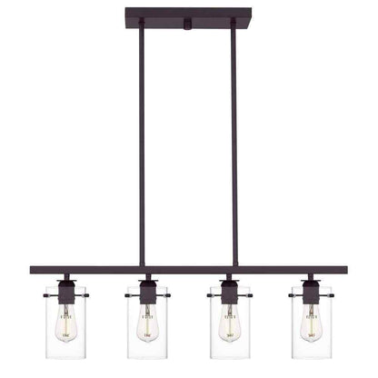 Hampton Bay Regan Espresso Linear Kitchen Chandelier w/ Glass Shades