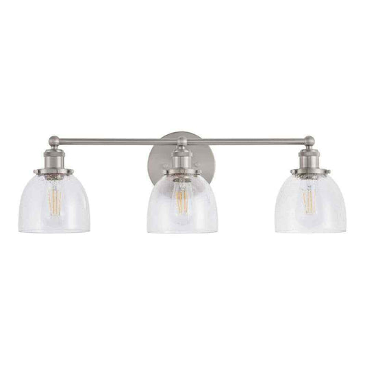 Home Decorators Evelyn 26.75 in. 3-Light Brushed Nickel Vanity Light