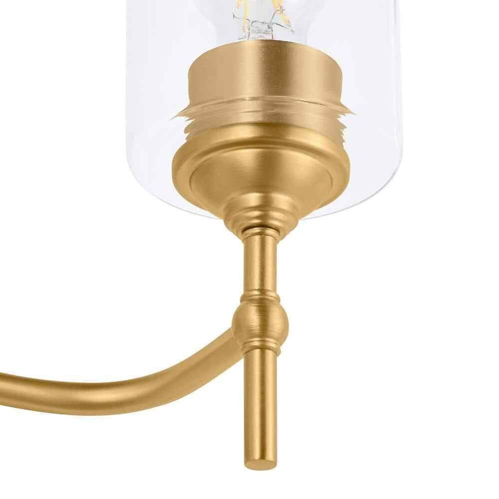 Home Decorators Ayelen 3-Light Matte Brass Modern Bathroom Vanity Light