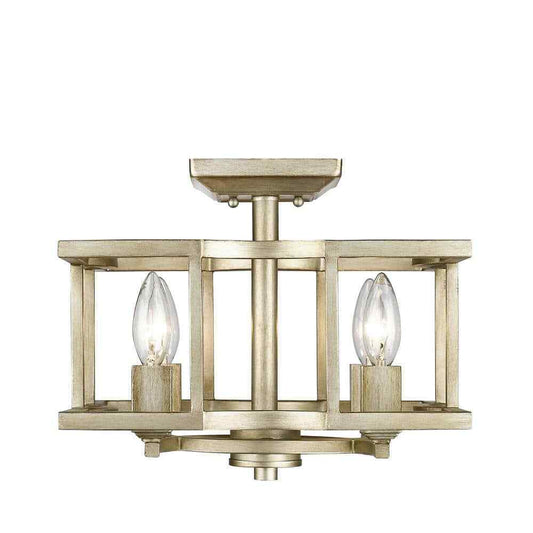 Golden Lighting Bellare 4-Light White Gold Semi-Flush Mount 7151-SF WG