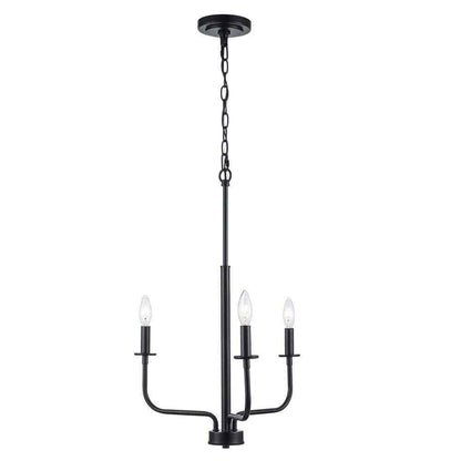 Bel Air Lighting Tennyson 3-Light Black Candle Chandelier Light Fixture 11653 BK