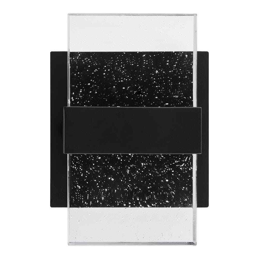 Home Decorators Alberson 2-Light Matte Black LED Indoor Wall Sconce Bubble Glass