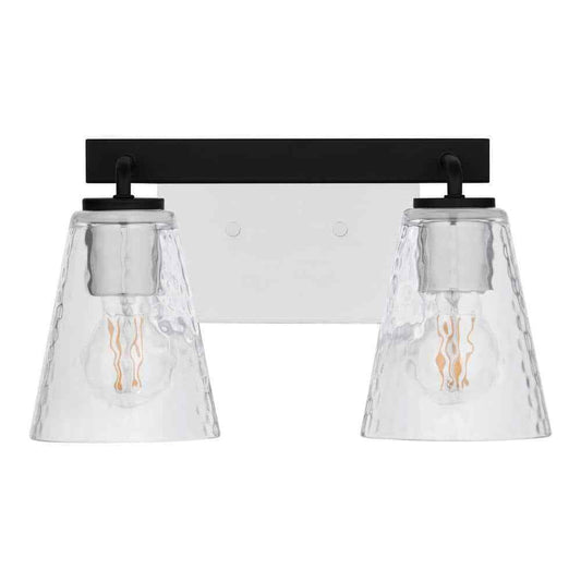 Home Decorators Westbrook 2-Light Matte Black Modern Bathroom Vanity Light
