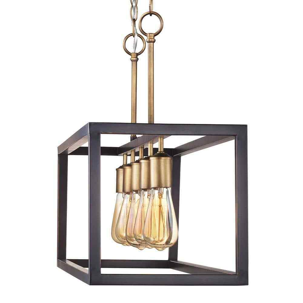 Hampton Bay Boswell Quarter 34 in. 5-Light Gold Coastal Farmhouse Chandelier